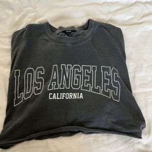 Vintage LA, gray crop top, long sleeve, size large